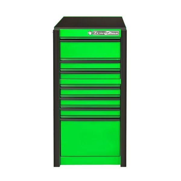 Side Box, 7 Drawer, Green, 19 in W x 25 in D, Extreme Tools, Mfr#: RX192507SBGNBK